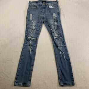 Kayden K Jeans‎ Womens Size 30 Blue Skinny Distressed Mid Rise Medium Wash 29.5"